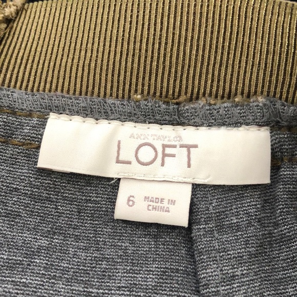 🆕 Loft Olive Green & Grey Stretch Lace Pencil 6 - Picture 3 of 5